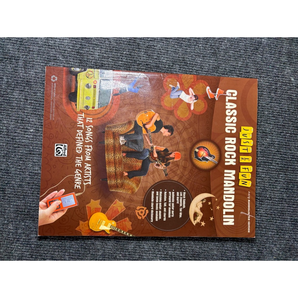 Alfred Just for Fun Classic Rock Mandolin Easy Tab Edition Songbook
